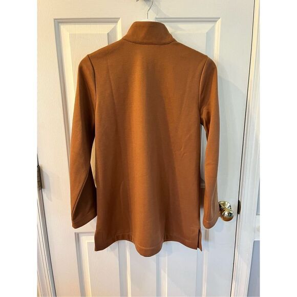 Soft Surroundings Camel Brown Zip Neck Tunic sz XS NWOT - Picture 5 of 7